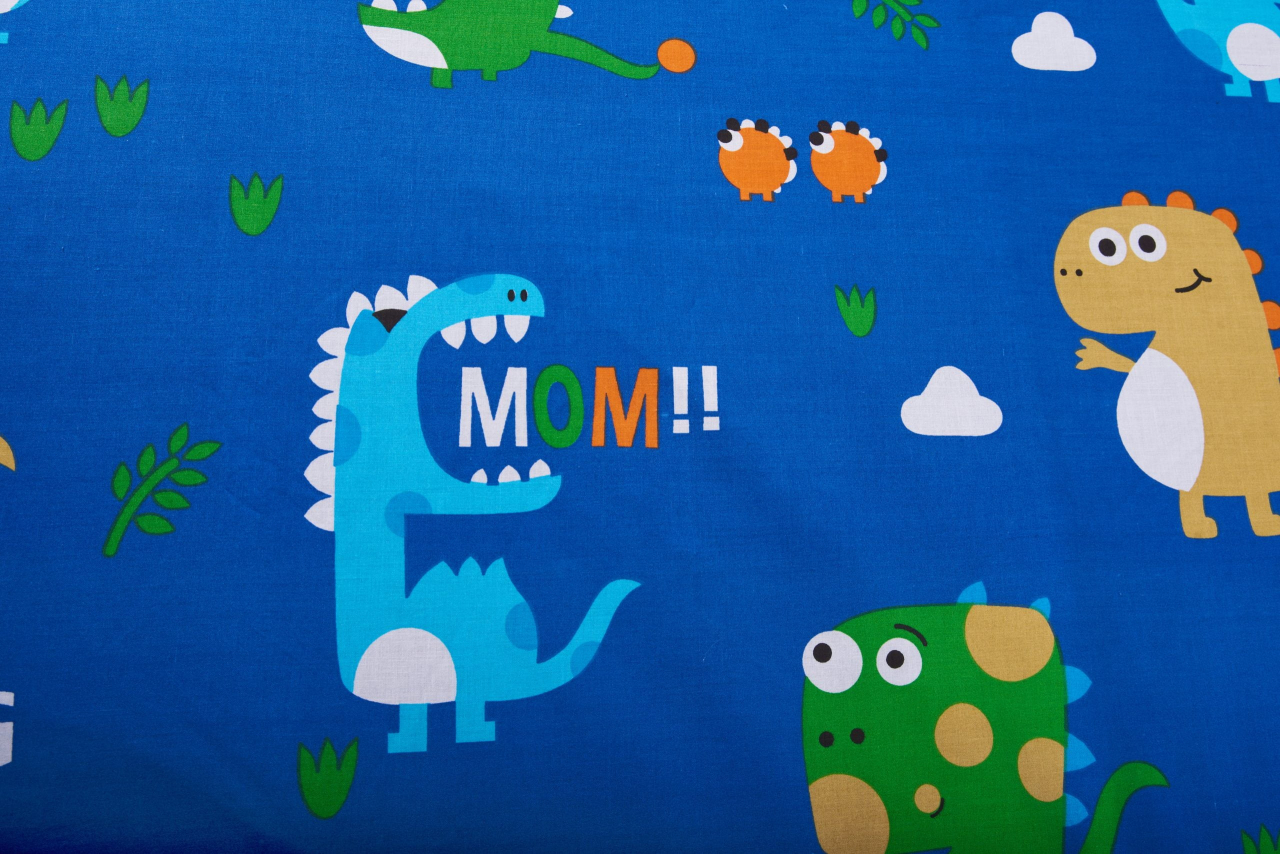 Saltea cu memorie Somnart Memory 60x120, înălțime 10 cm, pentru bebeluși și copii, husă impermeabilă, fermitate medie, model dinozauri [3]