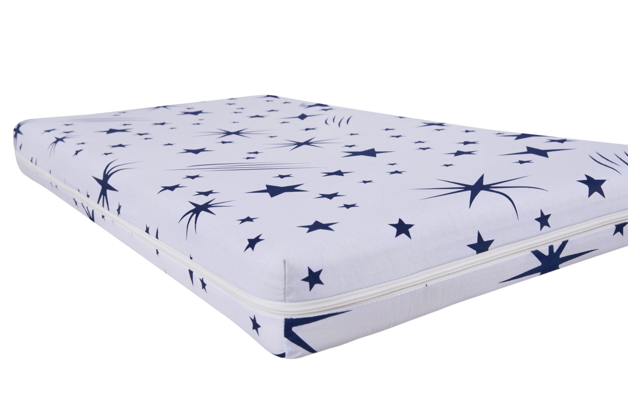 Saltea cu memorie Somnart Memory 60x120, înălțime 10 cm, pentru bebeluși și copii, husă impermeabilă, fermitate medie, model steluțe [2]