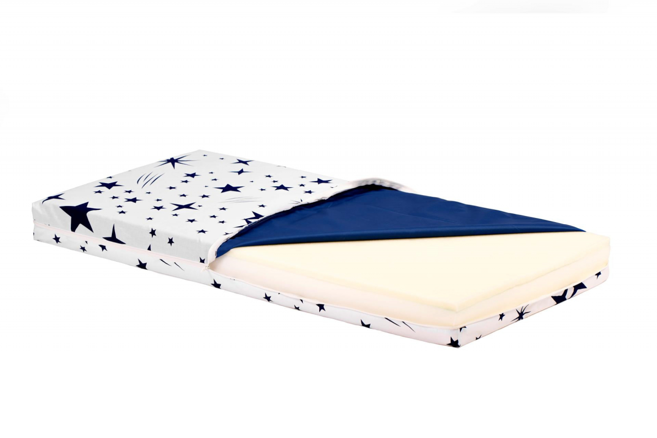 Saltea cu memorie Somnart Memory 60x120, înălțime 10 cm, pentru bebeluși și copii, husă impermeabilă, fermitate medie, model steluțe [5]