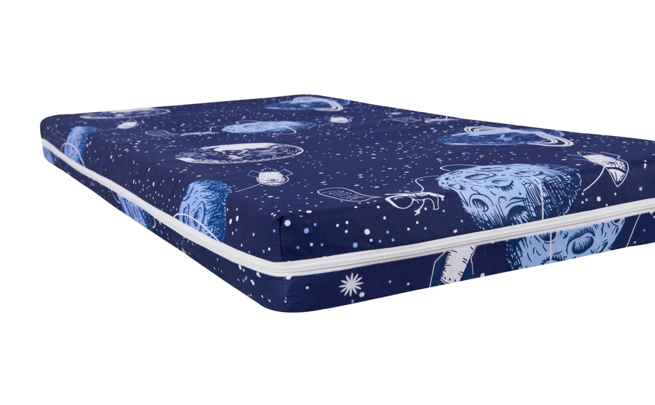 Saltea cu memorie Somnart Memory 70x140, înălțime 10 cm, pentru bebeluși și copii, husă impermeabilă, fermitate medie, model cosmos [3]