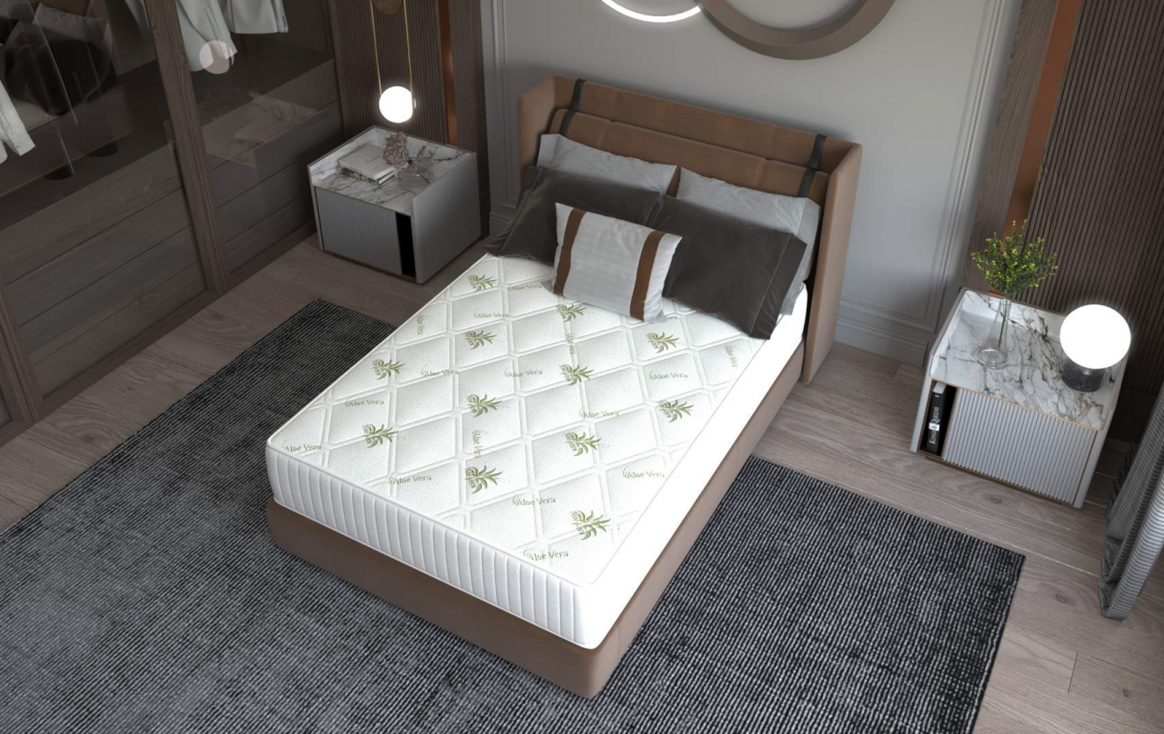 Saltea cu memorie Somnart Memory Ultimate 160x200, înălțime 24 cm, husă cu Aloe Vera, cu mânere, fermitate mare [4]