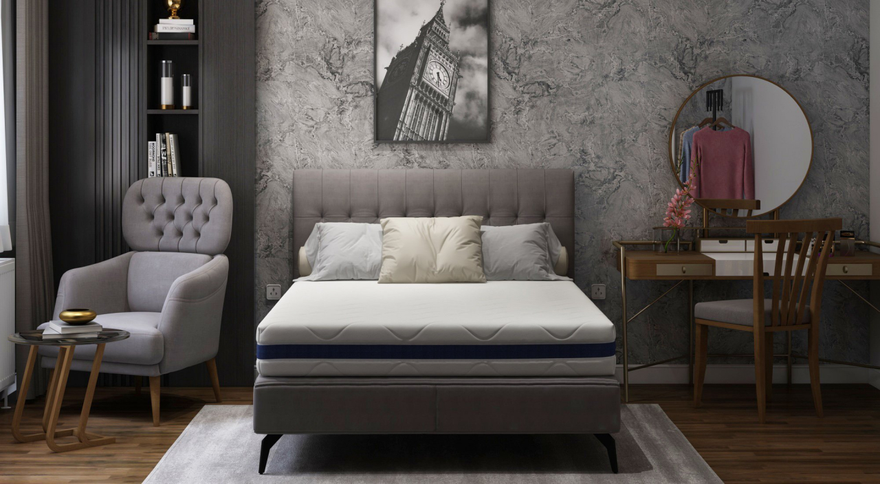 Saltea cu memorie Somnart Optimax Memory 150x200, inaltime 18cm, husa 3D detasabila si lavabila, rulata, cu manere, fermitate medie [1]