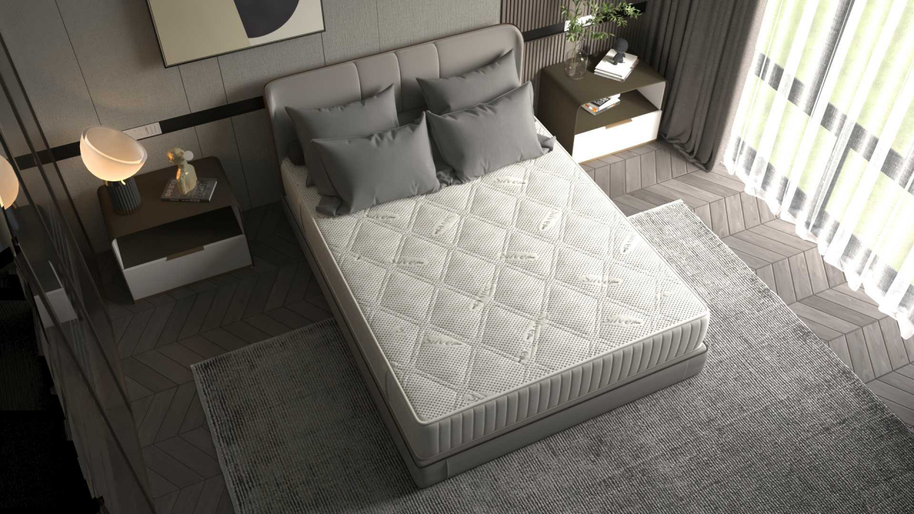 Saltea cu memorie Somnart Silver Relax 120x200, înălțime 24 cm, husă cu ioni de argint, cu mânere, fermitate medie [7]