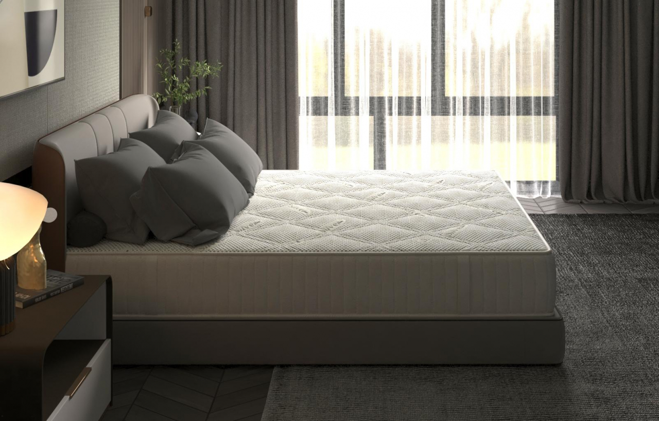 Saltea cu memorie Somnart Silver Relax 120x200, înălțime 24 cm, husă cu ioni de argint, cu mânere, fermitate medie [6]