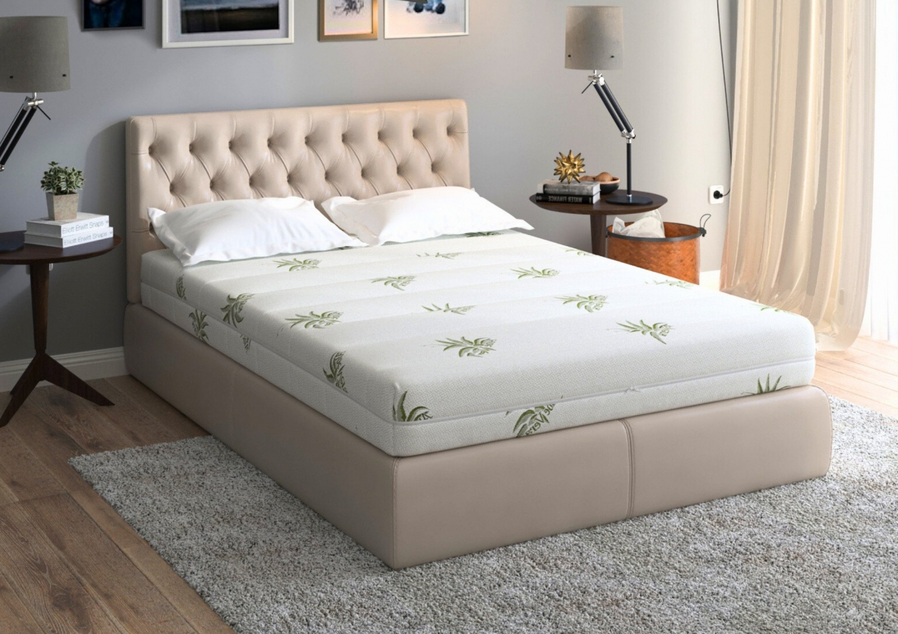 Saltea cu memorie SomnART XXL Memory Plus 100x200, înălțime 25cm, pentru persoane supraponderale, husă Aloe Vera detașabilă, rulată, fermitate mare [1]
