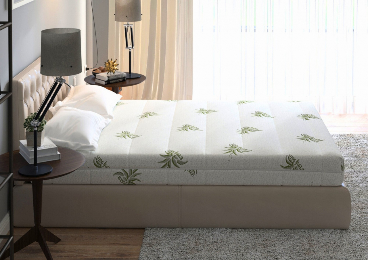 Saltea cu memorie SomnART XXL Memory Plus 100x200, înălțime 25cm, pentru persoane supraponderale, husă Aloe Vera detașabilă, rulată, fermitate mare [5]