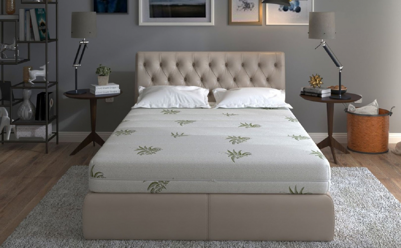 Saltea cu memorie SomnART XXL Memory Plus 140x190, înălțime 25cm, pentru persoane supraponderale, husă Aloe Vera detașabilă, rulată, fermitate mare [1]
