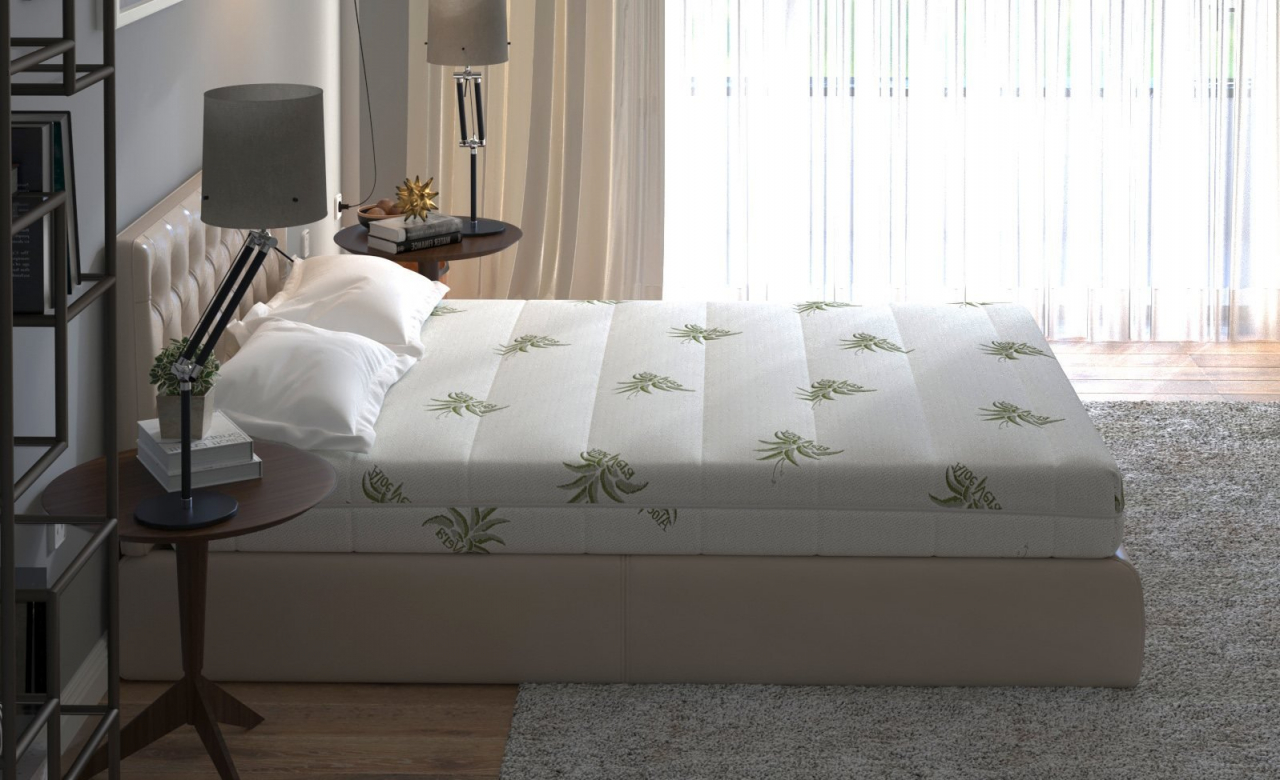 Saltea cu memorie Somnart XXL Memory Plus 90x200, înălțime 25 cm, pentru persoane supraponderale, husă Aloe Vera detașabilă, rulată, fermitate mare [6]