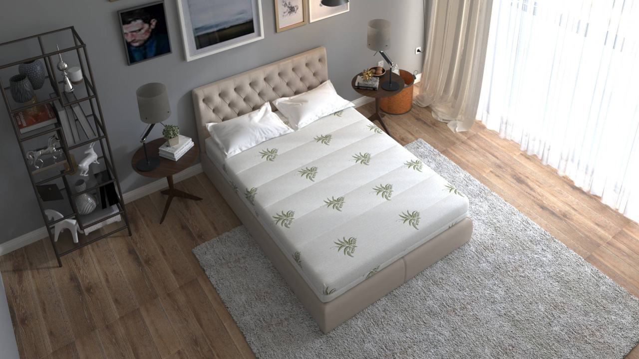 Saltea cu memorie Somnart XXL Memory Plus 90x200, înălțime 25 cm, pentru persoane supraponderale, husă Aloe Vera detașabilă, rulată, fermitate mare [8]