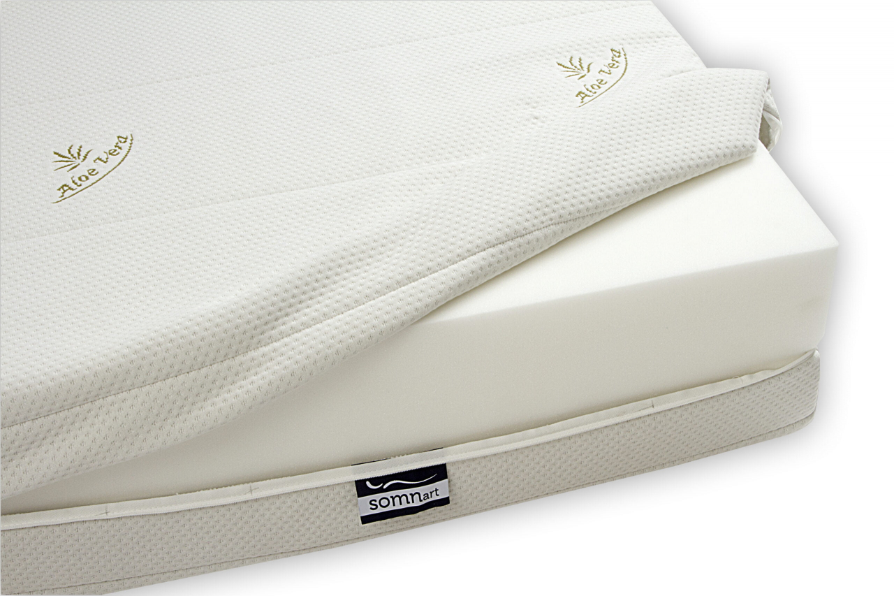 Saltea cu memorie Somnart XXL Memory Plus 90x200, înălțime 25 cm, pentru persoane supraponderale, husă Aloe Vera detașabilă, rulată, fermitate mare [19]