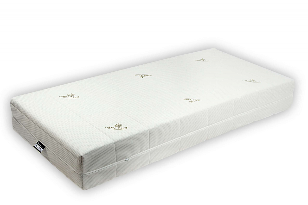 Saltea cu memorie Somnart XXL Memory Plus 90x200, înălțime 25 cm, pentru persoane supraponderale, husă Aloe Vera detașabilă, rulată, fermitate mare [17]