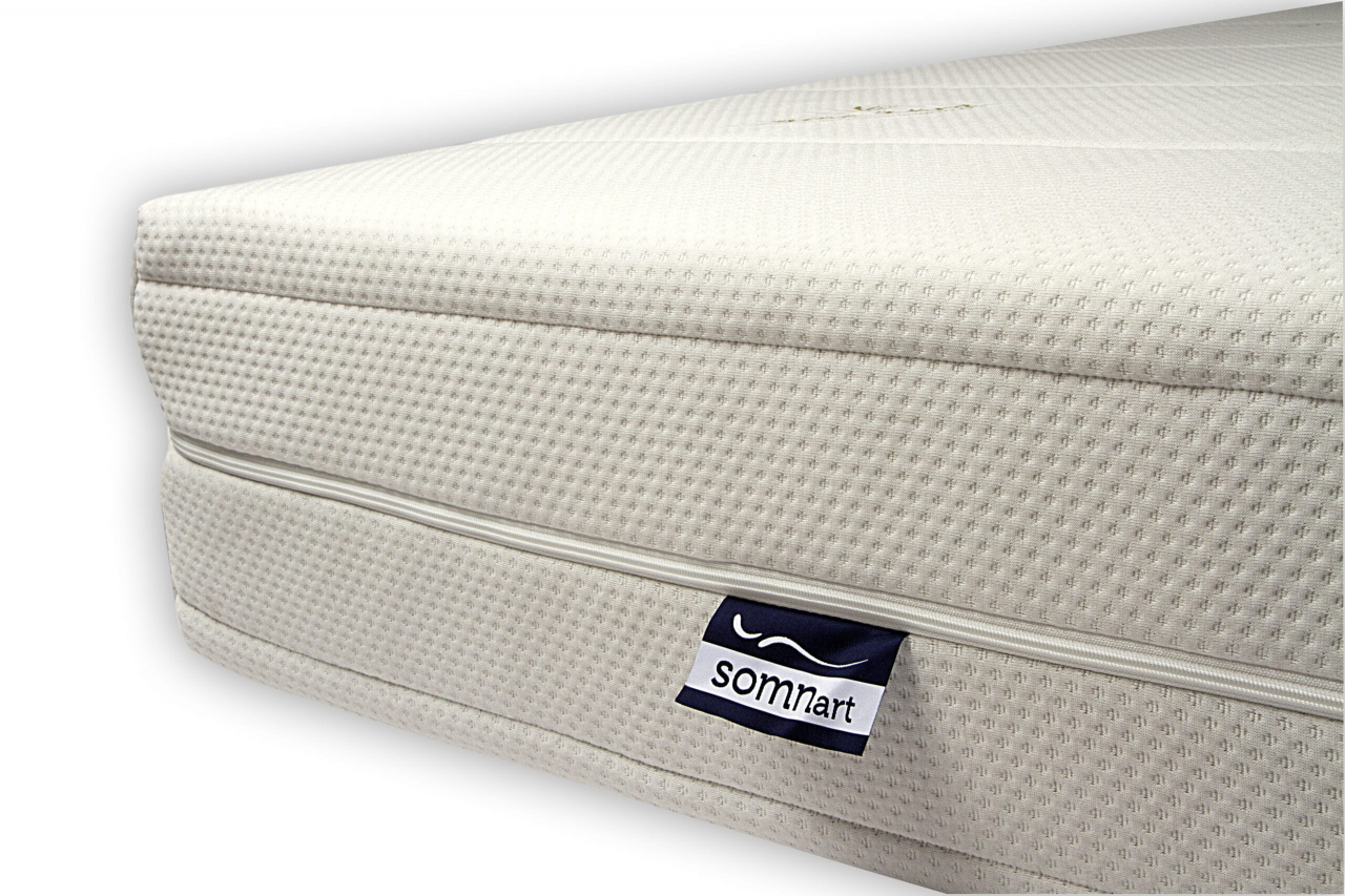Saltea cu memorie Somnart XXL Memory Plus 90x200, înălțime 25 cm, pentru persoane supraponderale, husă Aloe Vera detașabilă, rulată, fermitate mare [20]