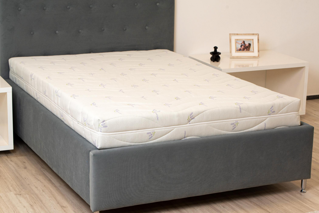 Saltea cu memorie Somnexpert Lavanda 90x200, înălțime 16 cm, ortopedică, husă tratată cu lavandă, lavabilă, cu fermoar, rulată, fermitate medie [15]