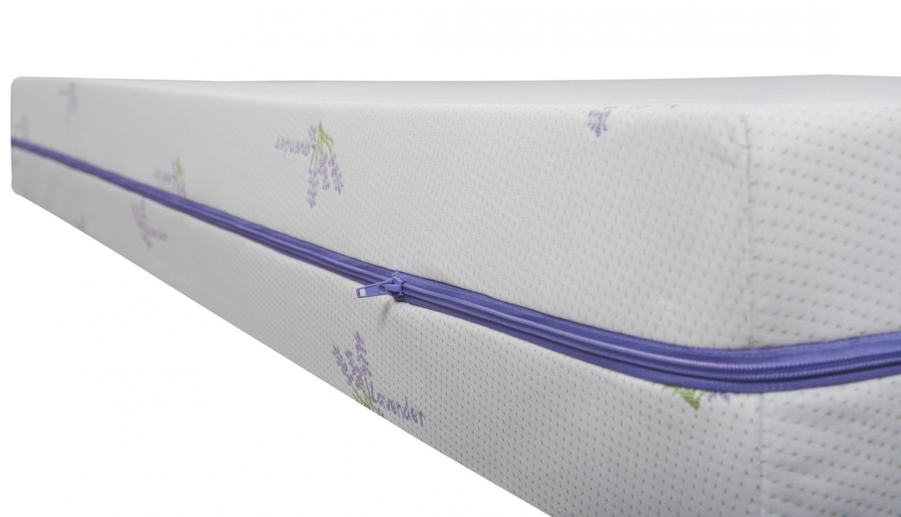 Saltea cu memorie Somnexpert Lavanda 90x200, înălțime 16 cm, ortopedică, husă tratată cu lavandă, lavabilă, cu fermoar, rulată, fermitate medie [9]