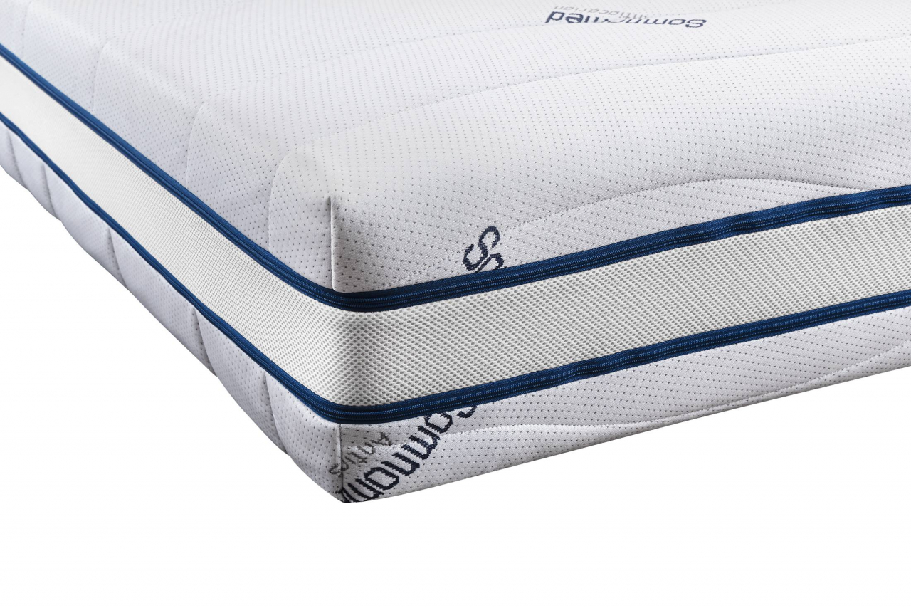 Saltea cu memorie Somnomed Antiacaria 180x200, înălțime 20 cm, pentru alergici, husă cu tratament antiacarian, rulată, fermitate medie [10]