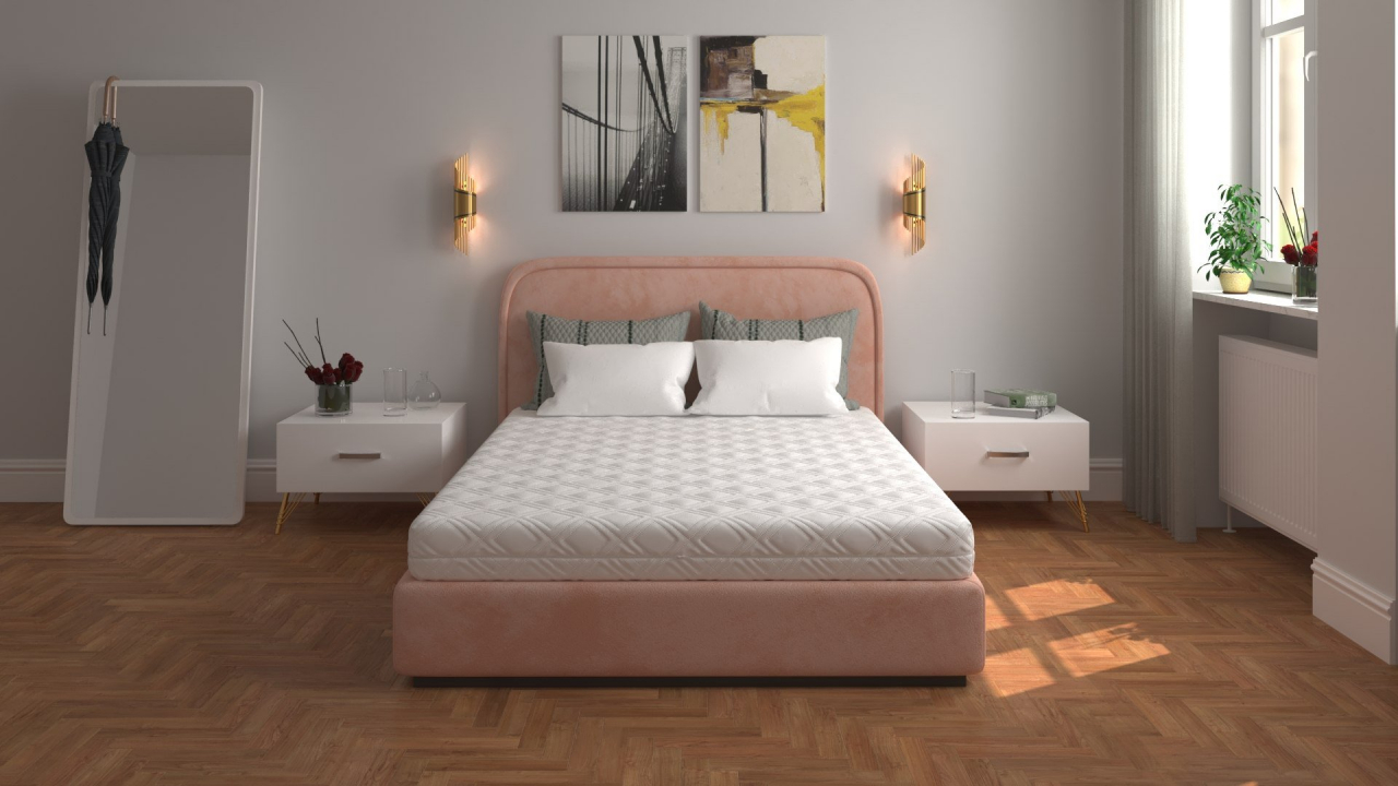 Saltea cu spumă poliuretanică 7 Zone SOMNART 120x200, înălțime 17 cm, ortopedică, husă detașabilă cu fermoar, fermitate medie [1]