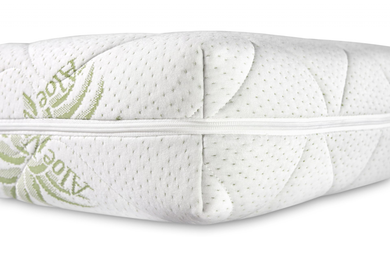Saltea cu spumă poliuretanică Confort 4Family Aloe Vera 80x200 Somnart, înălțime 14 cm, husă lavabilă și detașabilă cu fermoar, fermitate medie [8]