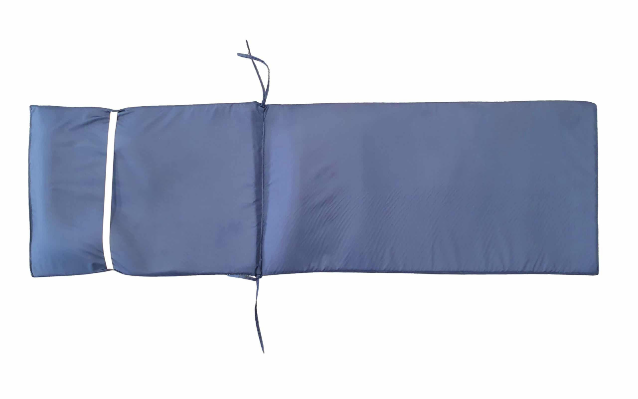 Saltea cu spumă poliuretanică Somnart 60x190, înălțime 4.5 cm, pentru șezlong, doua segmente, husă impermeabilă, culoare bleumarin [3]