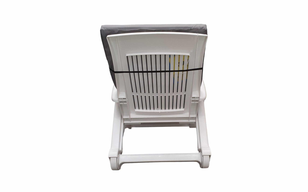 Saltea cu spumă poliuretanică Somnart 60x190, înălțime 4.5 cm, pentru șezlong, doua segmente, husă impermeabilă, culoare gri [3]