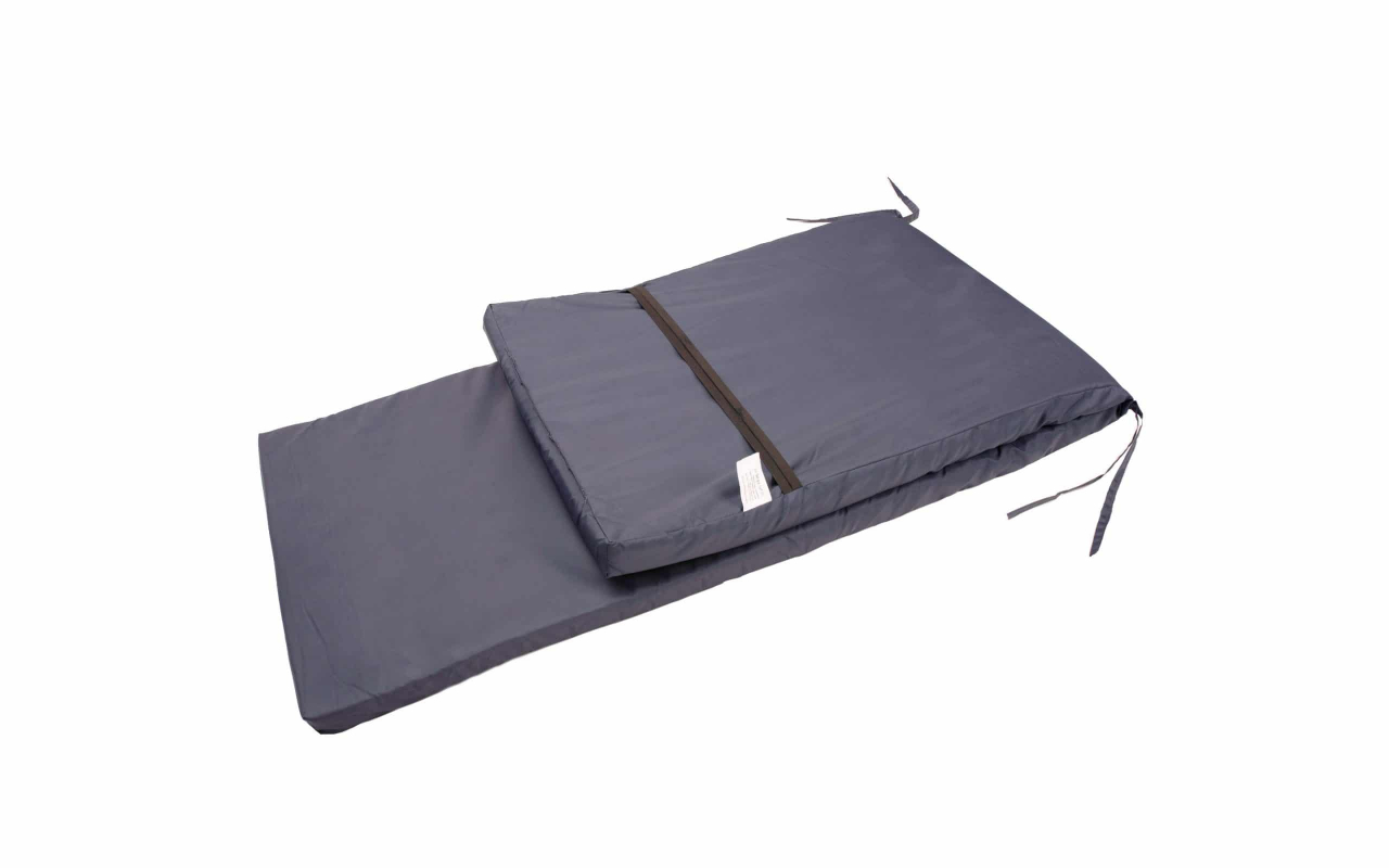 Saltea cu spumă poliuretanică Somnart 60x190, înălțime 4.5 cm, pentru șezlong, doua segmente, husă impermeabilă, culoare gri [5]