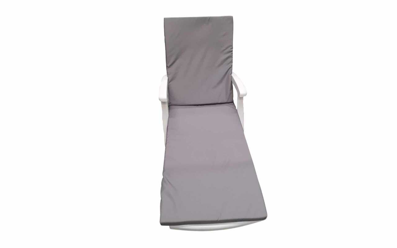 Saltea cu spumă poliuretanică Somnart 60x190, înălțime 4.5 cm, pentru șezlong, doua segmente, husă impermeabilă, culoare gri [2]