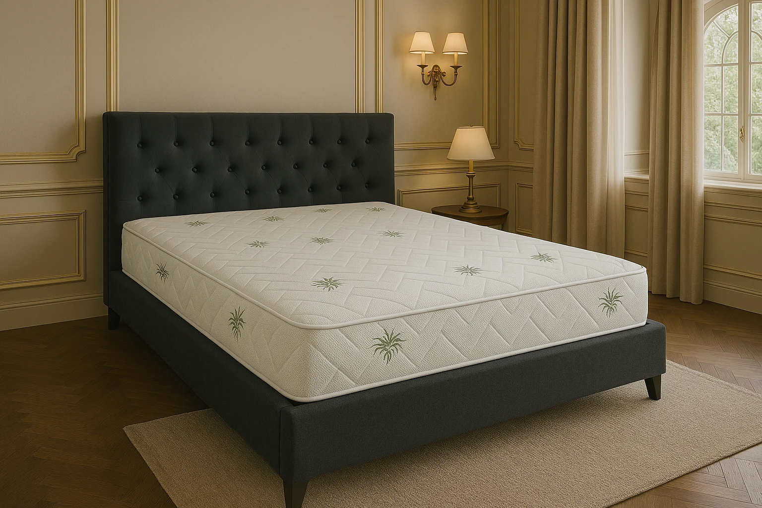 Saltea cu spuma poliuretanica Somnart Aloe Vera 90×200, înălțime 20 cm, husă cu Aloe Vera, fermitate medie [2]