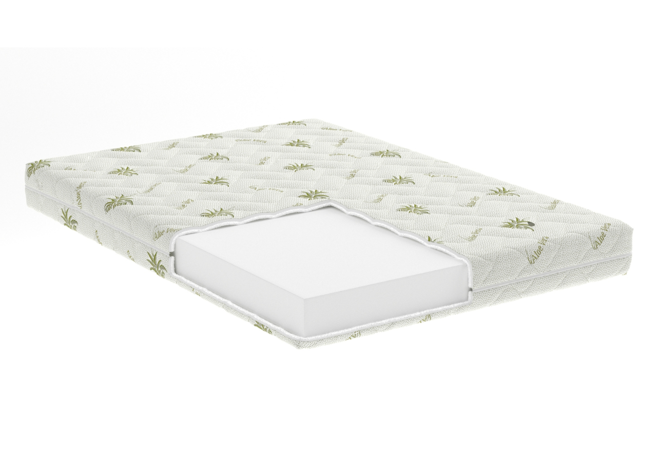 Saltea cu spumă poliuretanică SomnART FermiMax Aloe Vera 120x200, înălțime 15 cm, anatomică, husa lavabilă și detașabilă cu fermoar, rulată, fermitate ridicată [2]