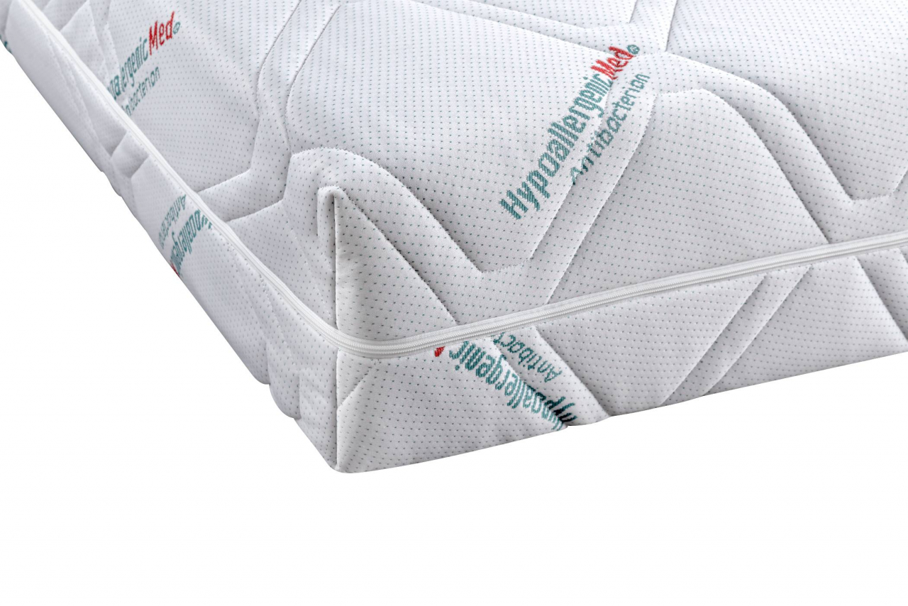 Saltea cu spumă poliuretanică Somnart HypoallergenicMed Antibacteria, 90x200, înălțime 18 cm, antibacterii, husă detașabilă cu fermoar, fermitate medie [10]