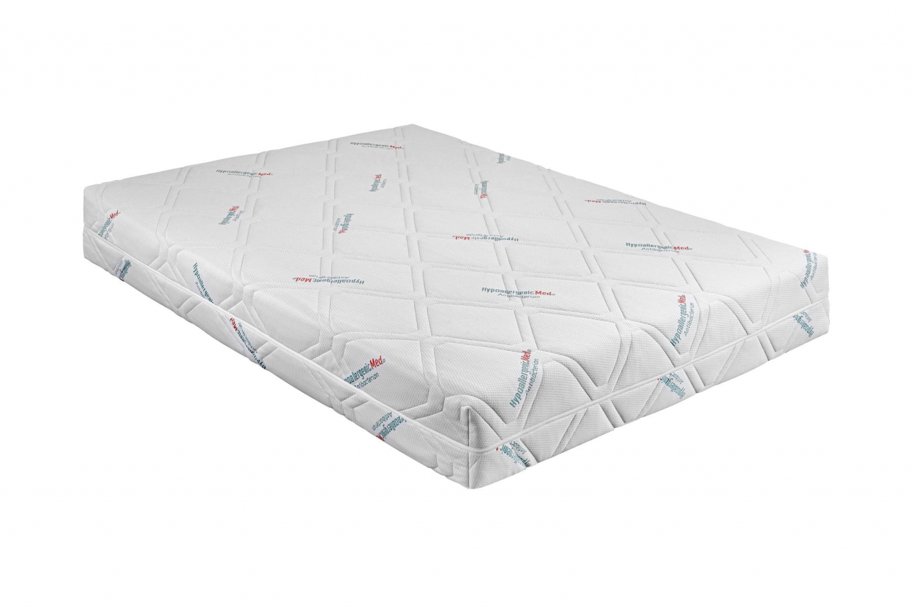 Saltea cu spumă poliuretanică Somnart HypoallergenicMed Antibacteria, 90x200, înălțime 18 cm, antibacterii, husă detașabilă cu fermoar, fermitate medie [12]