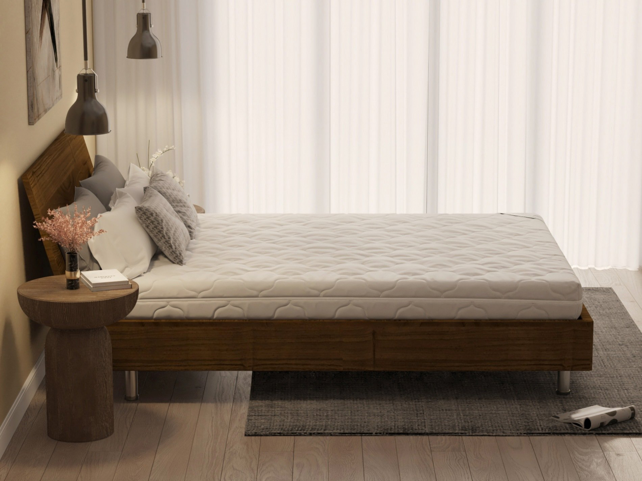 Saltea cu spumă poliuretanică Somnart HypoallergenicMed Bumbac 140x200, înălțime 16 cm, hipoalergenică, husă cu fermoar, rulată, fermitate medie [4]