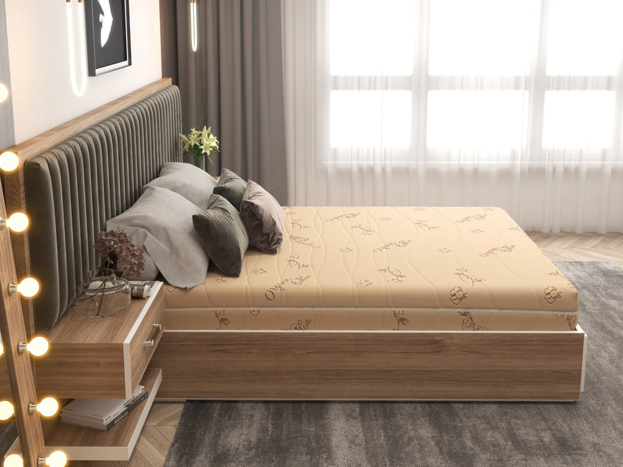Saltea cu spuma poliuretanica Somnart Ortopedic Bio Cotton 160x200, inaltime 17 cm, ortopedica, husa detasabila si lavabila, fermitate medie [4]