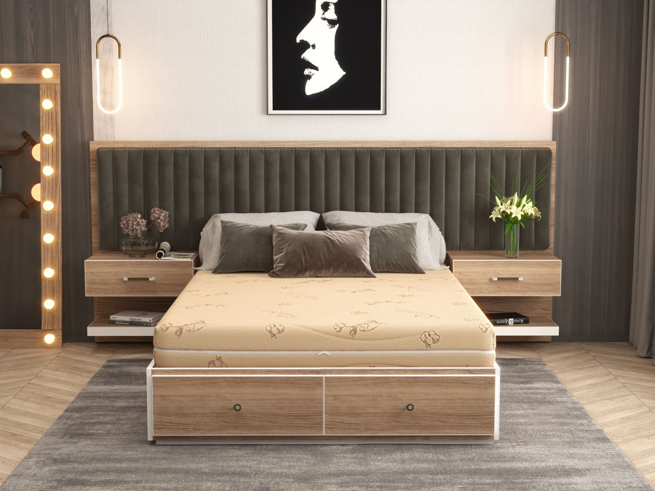 Saltea cu spuma poliuretanica Somnart Ortopedic Bio Cotton 160x200, inaltime 17 cm, ortopedica, husa detasabila si lavabila, fermitate medie [3]