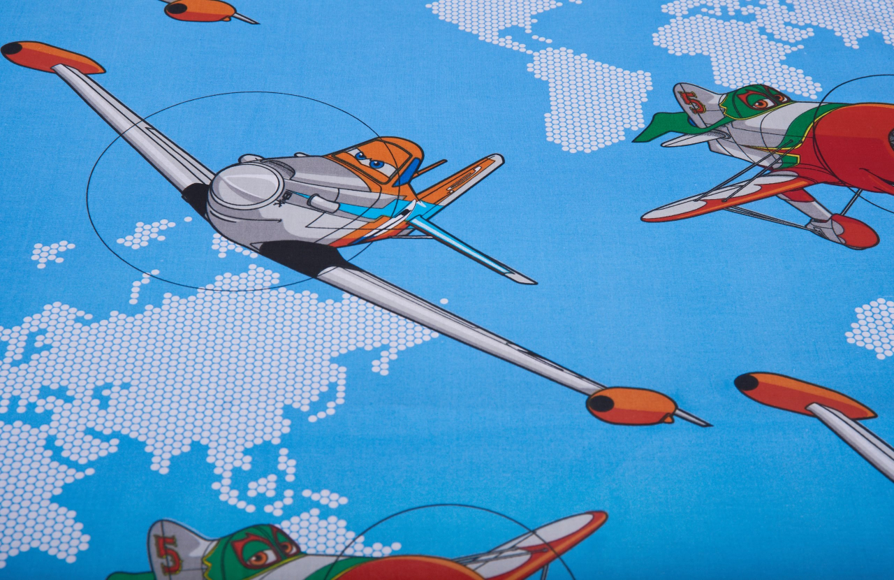 Saltea cu spumă poliuretanică Somnart Ortopedică 60x120, înălțime 10 cm, pentru bebeluși și copii, husă impermeabilă, fermitate medie, model aviator [5]