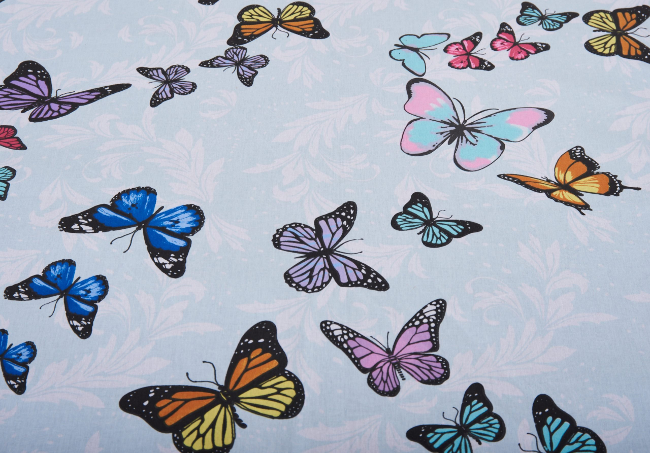 Saltea cu spumă poliuretanică Somnart Ortopedică 70x140, înălțime 10 cm, pentru bebeluși și copii, husă impermeabilă, fermitate medie, model fluturi [3]