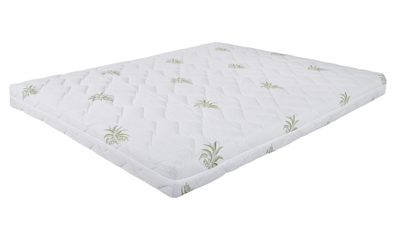 Saltea cu spumă poliuretanică Somnexpert 90x200, înălțime 17 cm, ortopedică, husă bumbac Aloe Vera detașabilă și lavabilă, rulată, fermitate medie [10]