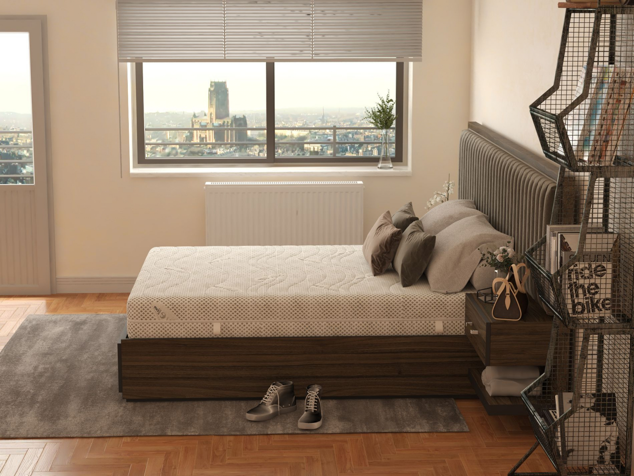 Saltea cu spuma poliuretanica Somnexpert Silver FORTE, 140x200, inaltime 20 cm, ortopedica, husa ioni argint lavabila, manere, fermitate mare [4]