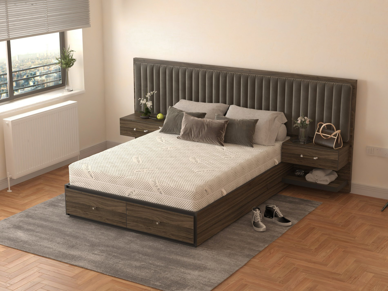 Saltea cu spuma poliuretanica Somnexpert Silver FORTE, 90x200, inaltime 20 cm, ortopedica, husa ioni argint lavabila, manere, fermitate mare [3]