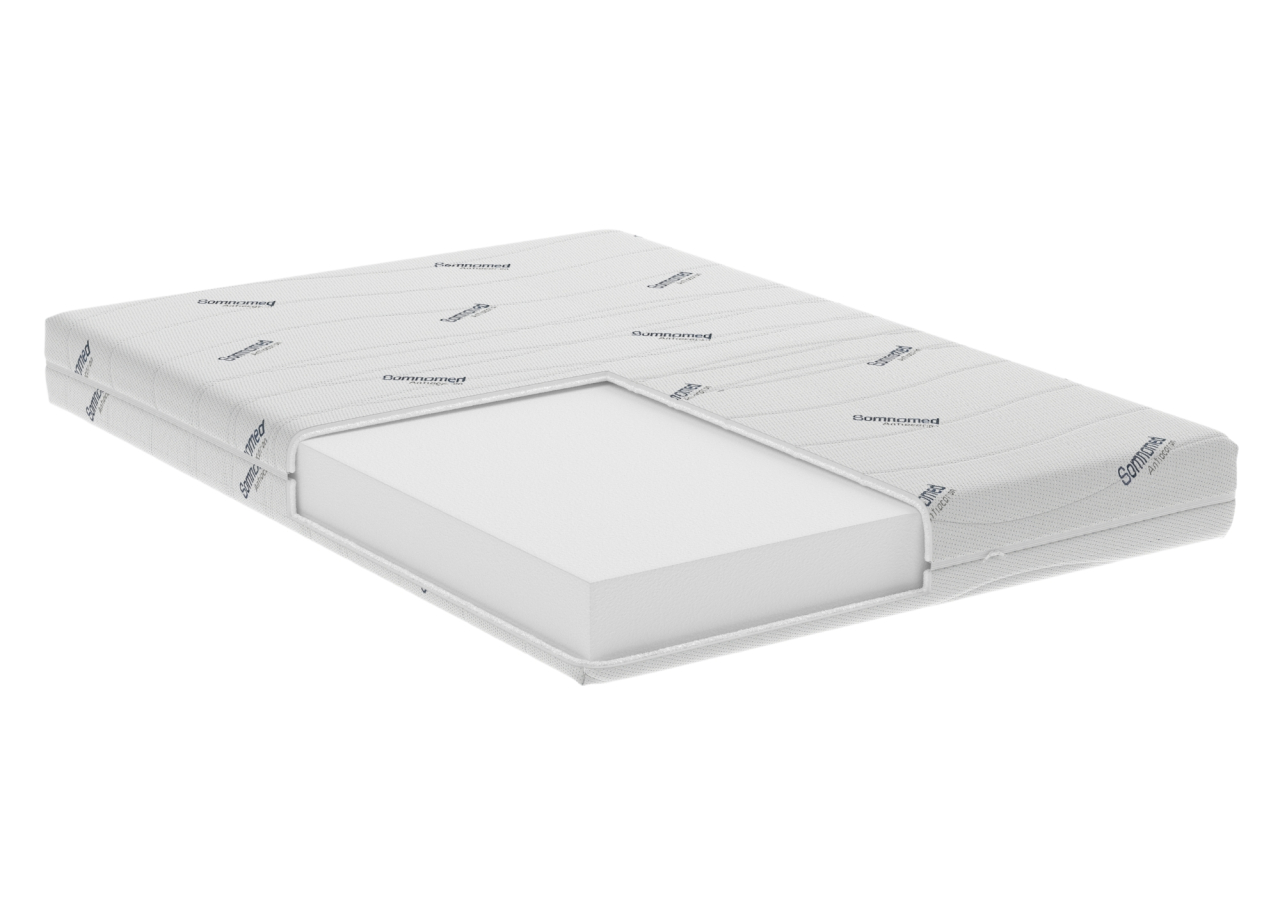 Saltea cu spumă poliuretanică Somnomed Antiacaria 120x190, înălțime 20cm, pentru alergici, husă detașabilă și lavabilă cu tratament antiacarian, fermitate medie [2]