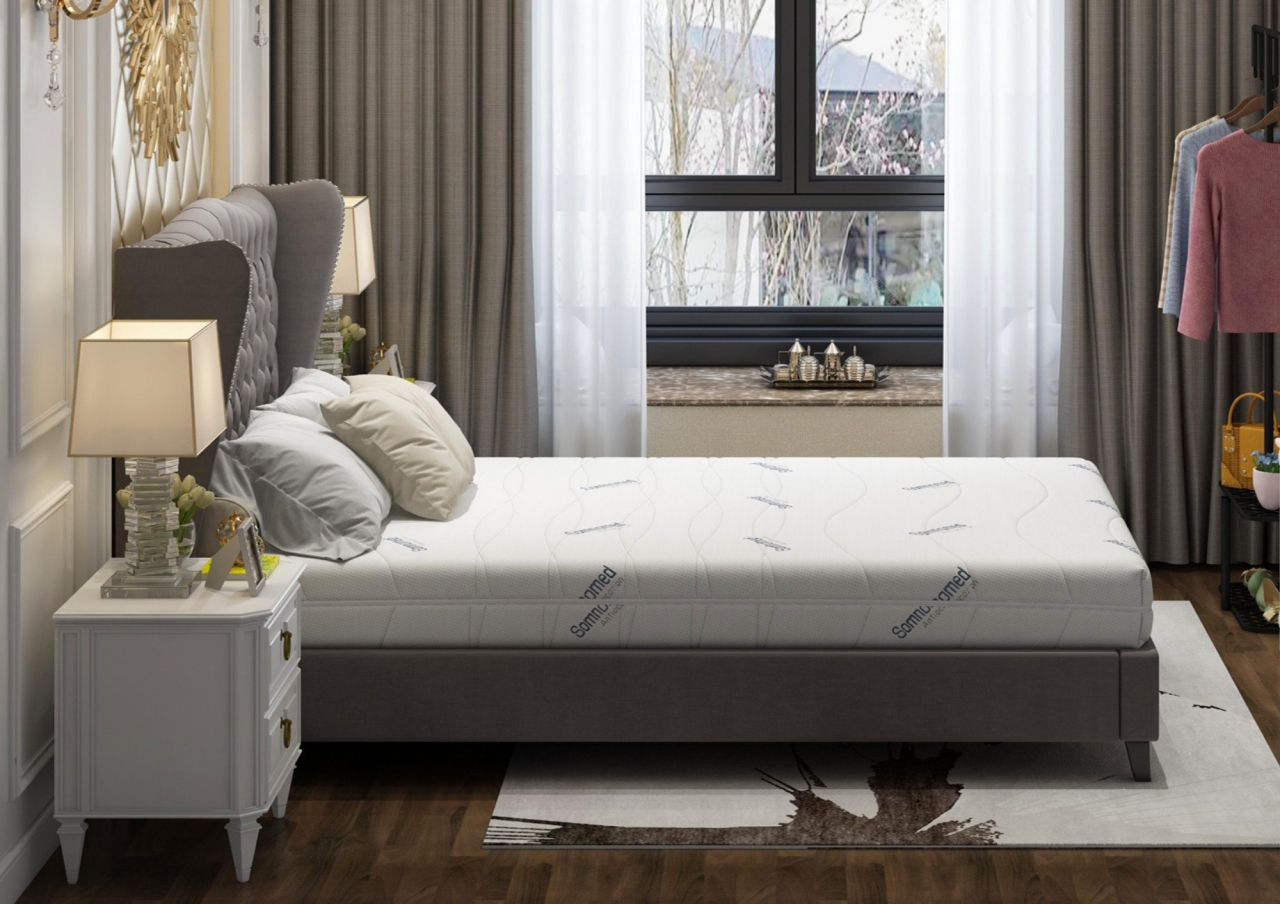 Saltea cu spumă poliuretanică Somnomed Antiacaria 120x190, înălțime 20cm, pentru alergici, husă detașabilă și lavabilă cu tratament antiacarian, fermitate medie [4]