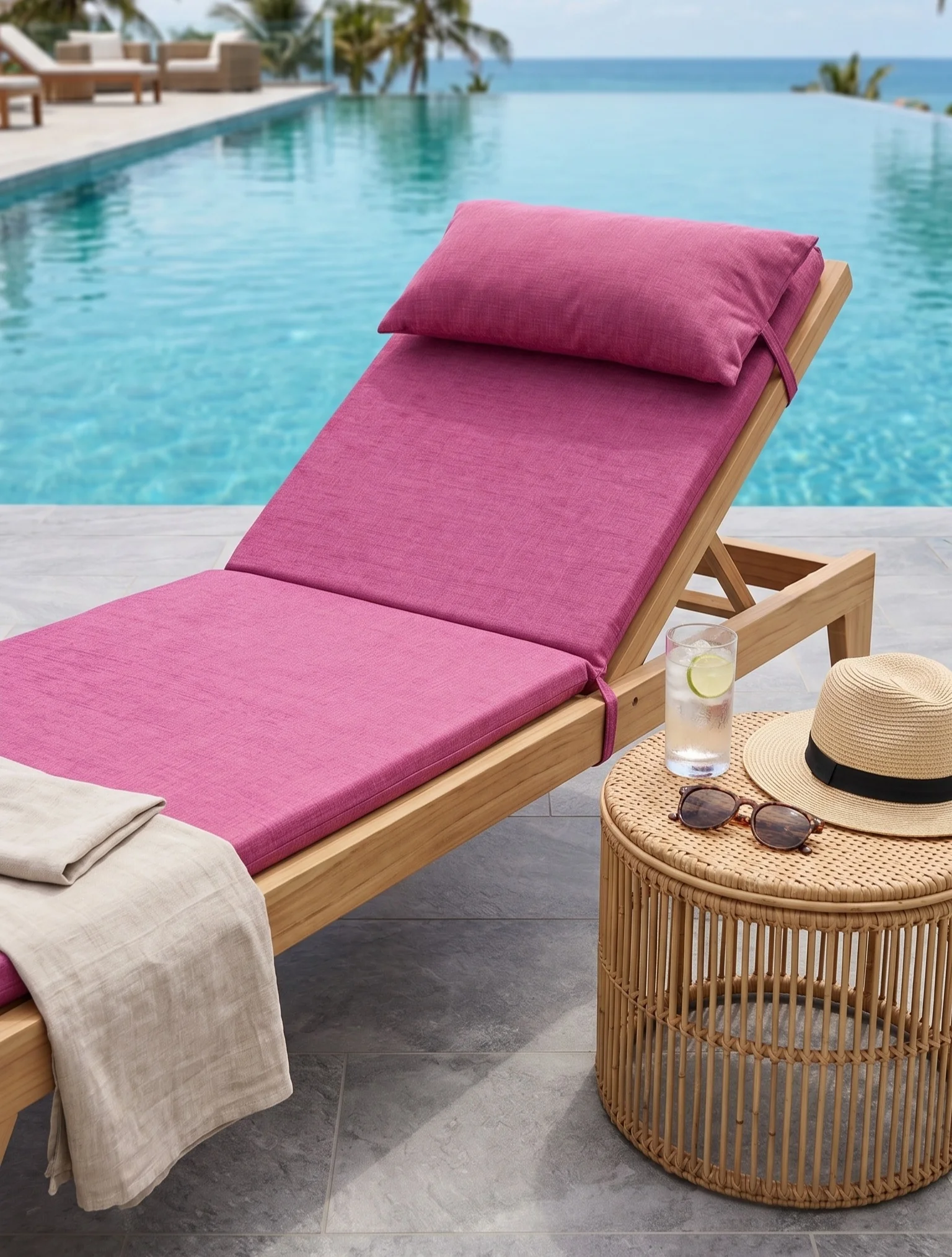 Saltea sezlong premium 2 segmente lila pentru terasa si piscina [2]