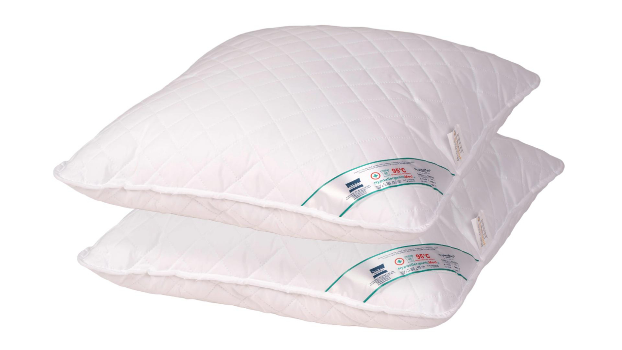 Set 2 Perne Medicinale Hipoalergenice Somnart 70x70cm, HypoallergenicMed, matlasate, lavabile la 95 de grade, fermitate medie spre tare [5]