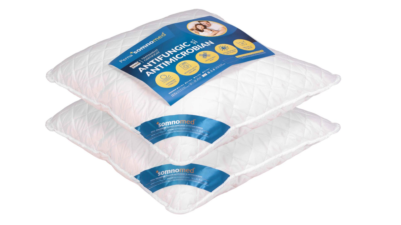 SET 2 Perne Somnomed Antimicrobiene si Antifungice lavabile la 95°C - 70 x 70 cm, vidat [8]