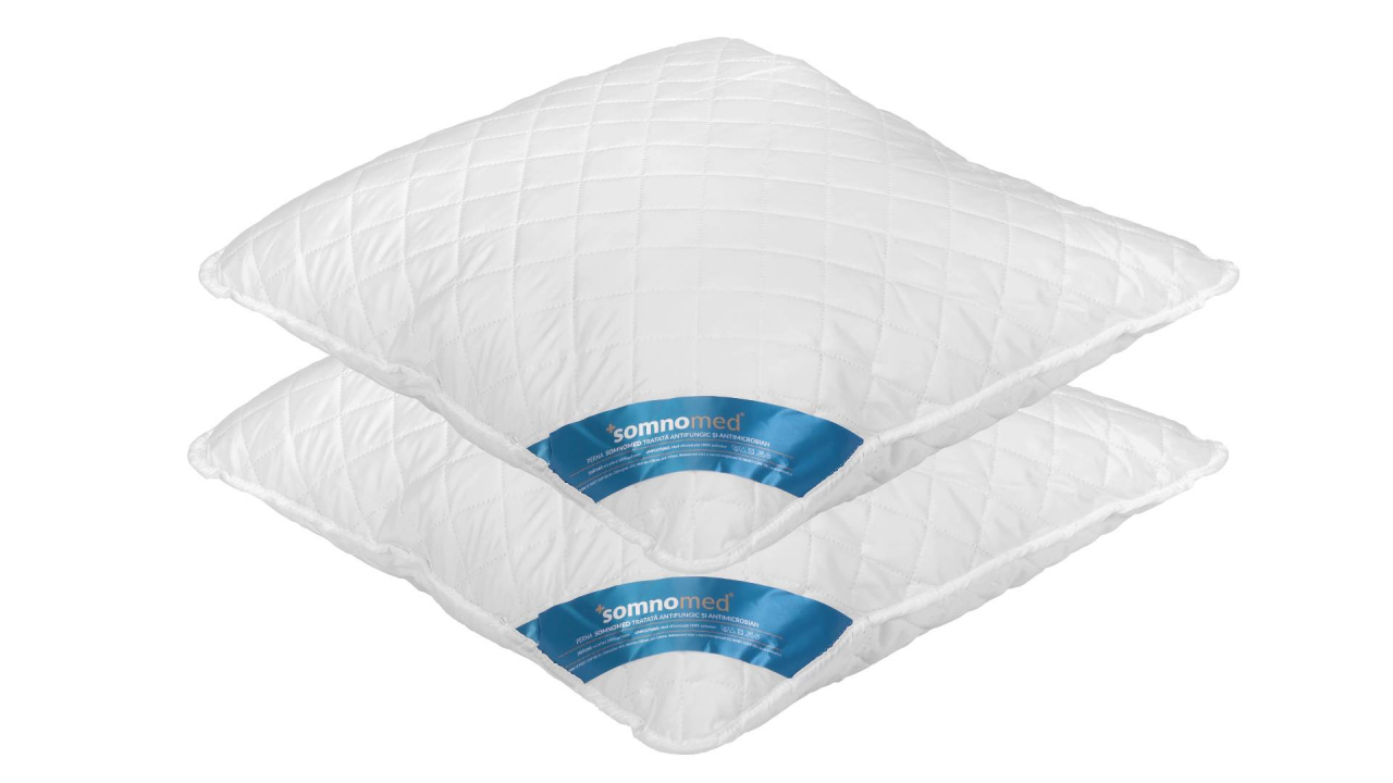 SET 2 Perne Somnomed Antimicrobiene si Antifungice lavabile la 95°C - 70 x 70 cm, vidat [9]