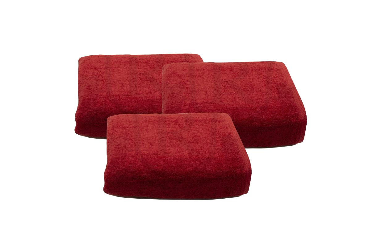 Set 2 prosoape de corp bumbac 100%, 600gsm, Somnart, 70x140cm, rosu [3]