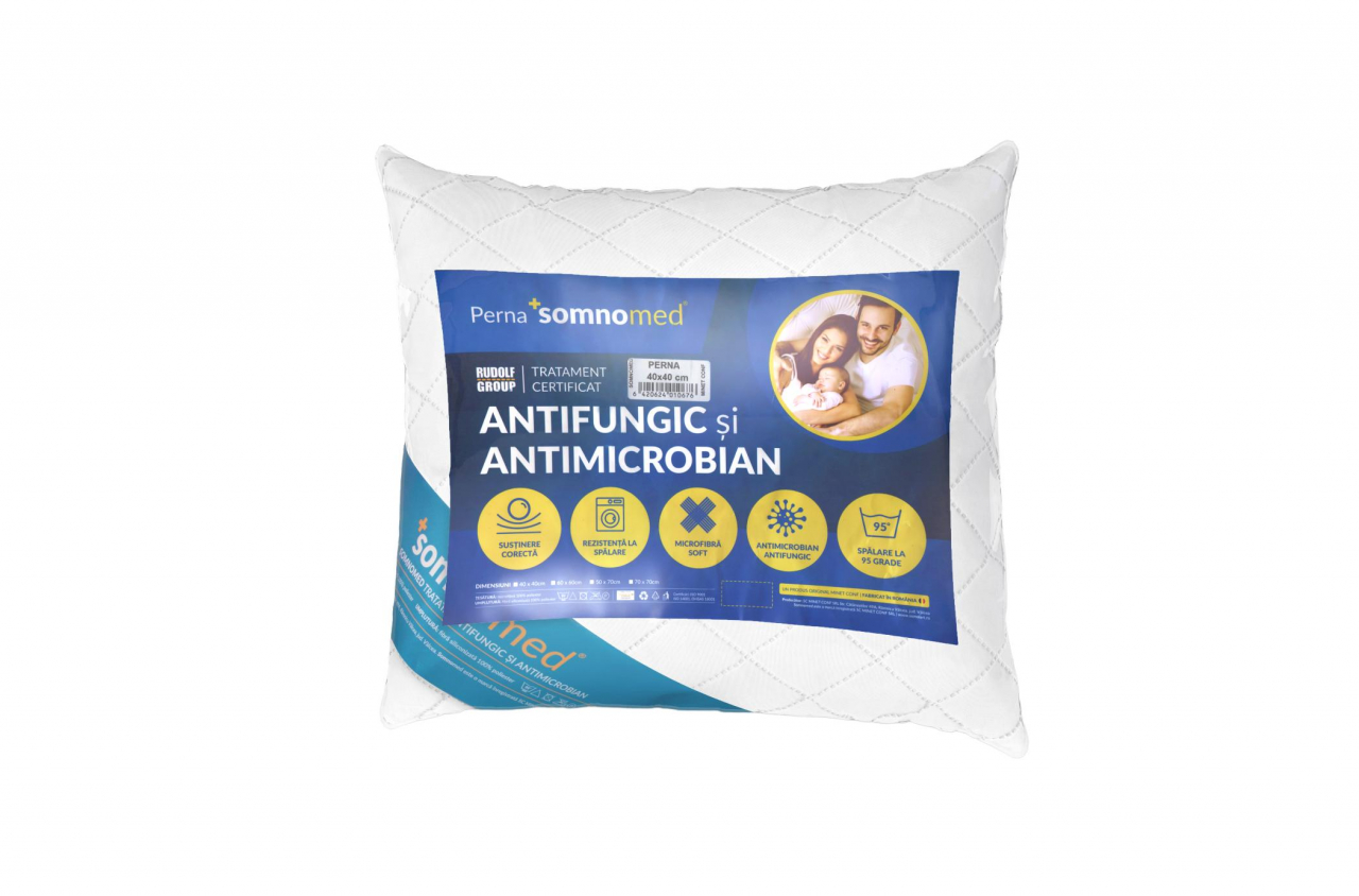 SET 4 Perne Somnomed Antimicrobiene si Antifungice lavabile la 95°C - 70 x 70 cm, vidat [10]