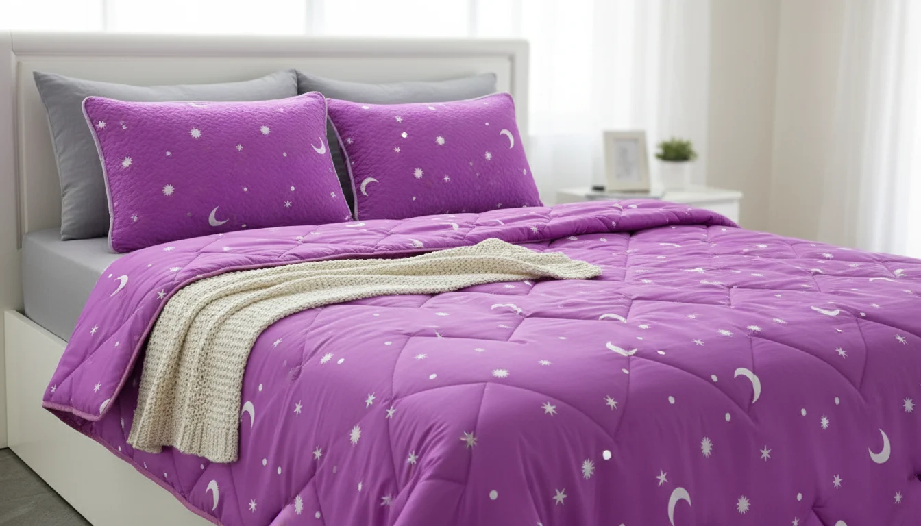 Set pilota 200x215cm 370g cu 2 perne 50x70,mov - PLT32 [2]