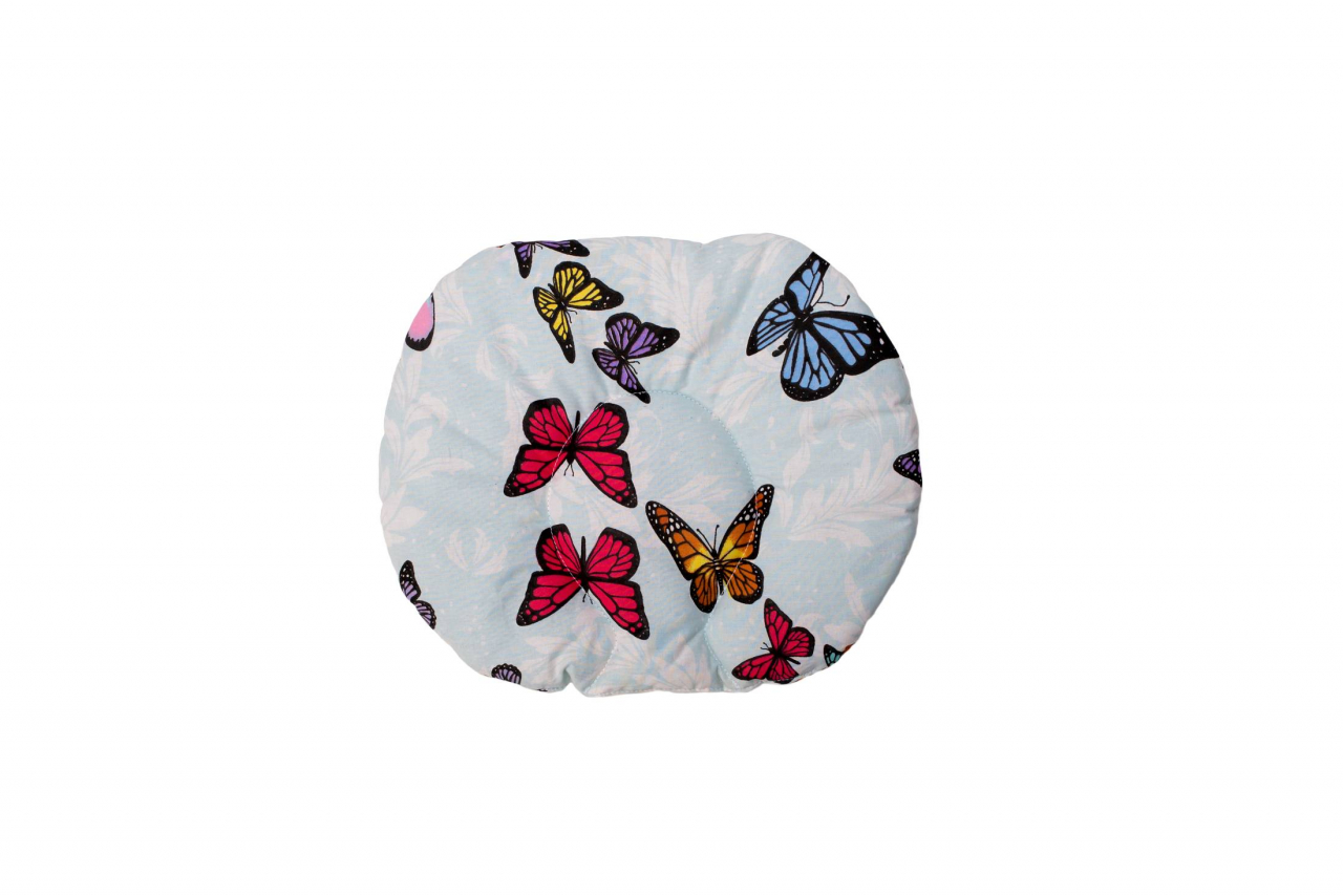 Set paturica + pernuta pentru formarea capului bebelusului SomnArt, model fluturas, Bleu [2]