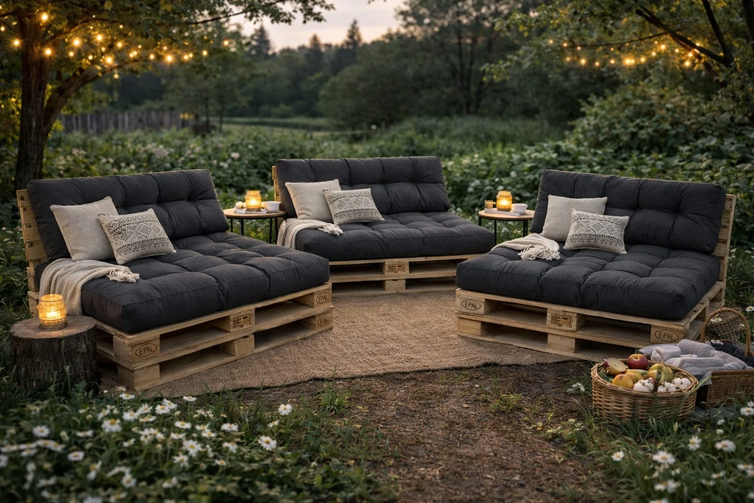 Set perne gradina Pallet Soft Seating - Antracit [3]