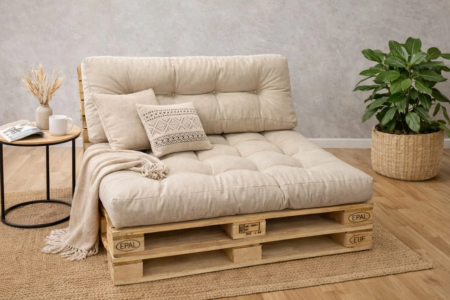 Set perne gradina Pallet Soft Seating - Crem [2]