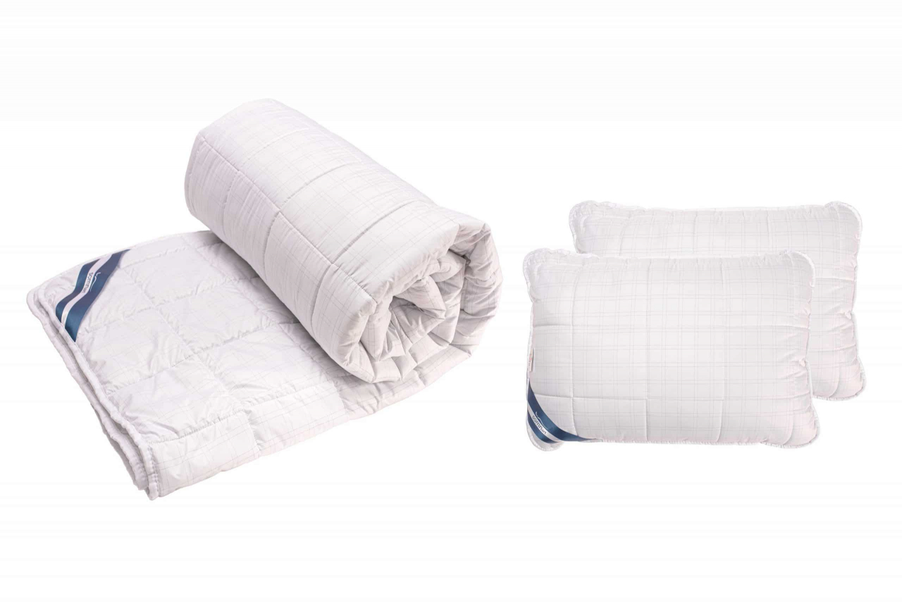 Set pilota 180x200 cm, 300 g si 2 perne 50x70 cm Somnart, microfibra matlasata, cu fibre de carbon [2]